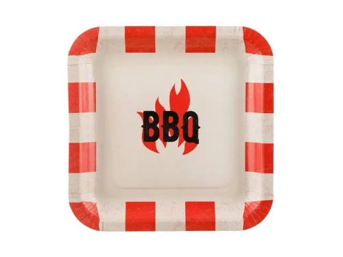 Talerz jednorazowy BBQ papier śr. 260mm 6 szt Partydeco (TPP106)