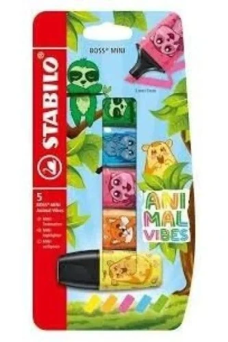Zakreślacz BOSS MINI ANIMALS VIBES wkład mix 2,0-5,0mm Stabilo (B-62416-10)