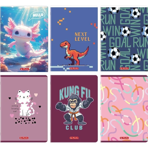 Zeszyt mix A4 32k. 70g linia podwójna kolorowa Herlitz (400206361)