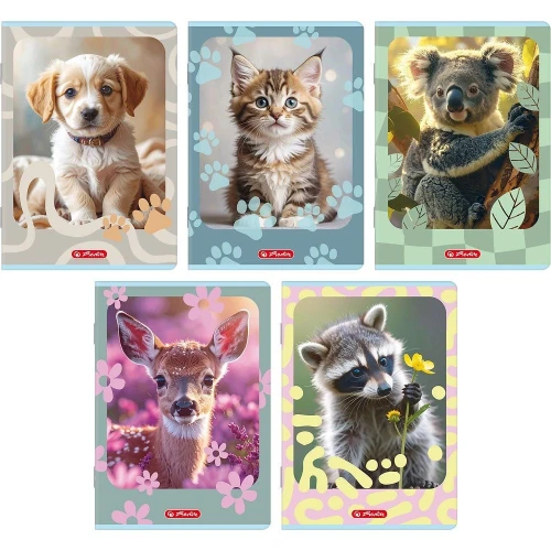 Zeszyt ANIMALS A4 32k. 70g linia podwójna kolorowa Herlitz (400206431)