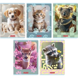 Zeszyt ANIMALS A5 16k. 70g linia podwójna kolorowa Herlitz (400206377)