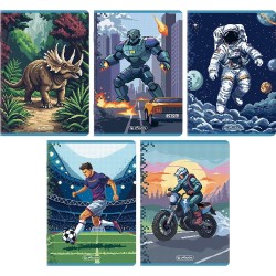 Zeszyt PREMIUM PIXEL FUN A5 16k. 70g linia podwójna kolorowa Herlitz (400207498)