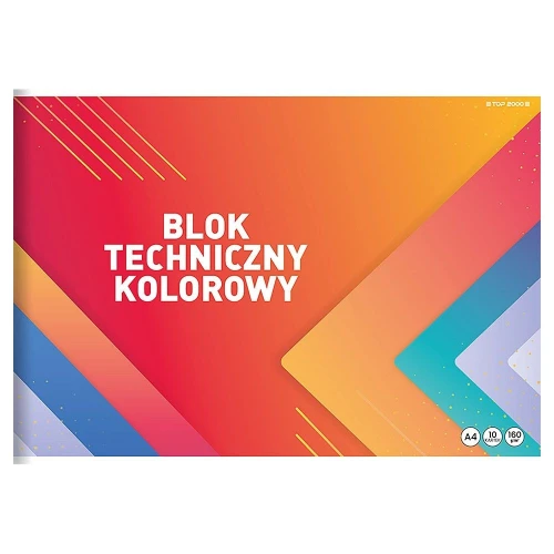 Blok techniczny Basic A4 kolorowy 160g 10k Top 2000 (400204141)