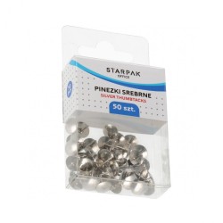 Pinezki kolor: srebrny 50 szt Starpak (559660)