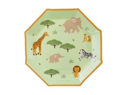 Talerz jednorazowy Safari papier śr. 230mm 6 szt Partydeco (TPP116)