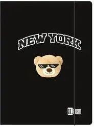 Teczka kartonowa na gumkę Nyc Mood A4 czarny 300g Unipap
