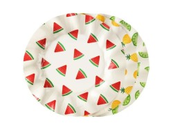 Talerz jednorazowy Owoce papier 10 szt Partydeco (TPP117)