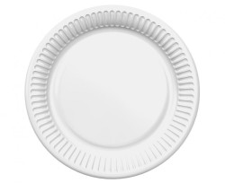 Talerz jednorazowy białe papier śr. 180mm 6 szt Godan (PG-TPBI)