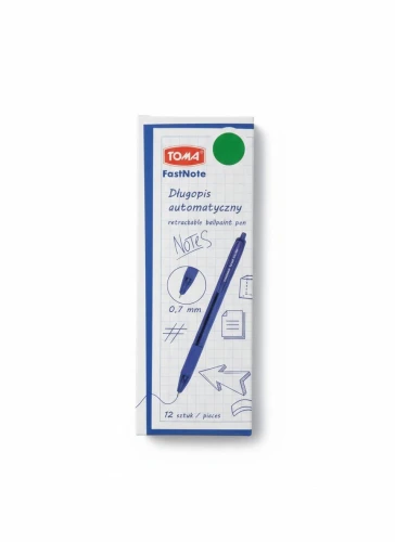 Długopis 1mm wkład zielony 1,0mm Toma (TO - 030 4 2)