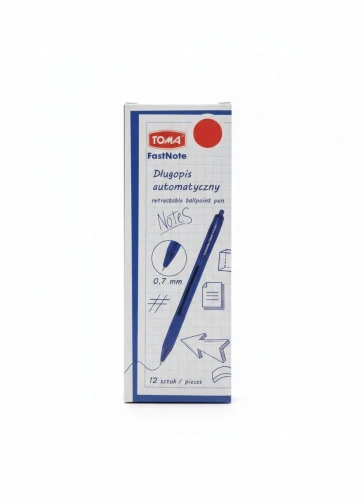 Długopis 1mm wkład czerwony 1,0mm Toma (TO - 030 2 2)