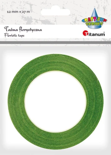 Taśma specjalnego przeznaczenia Craft-Fun Series taśma florystyczna 12x27 [mm x m] zielona jasna Titanum (321/12)
