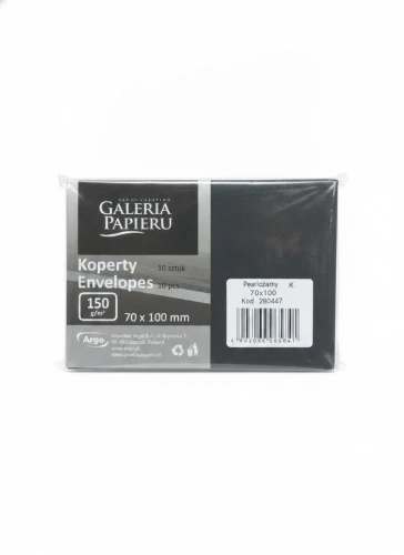 Koperta A7 pearl czarny czarna Galeria Papieru (280447) 10 sztuk