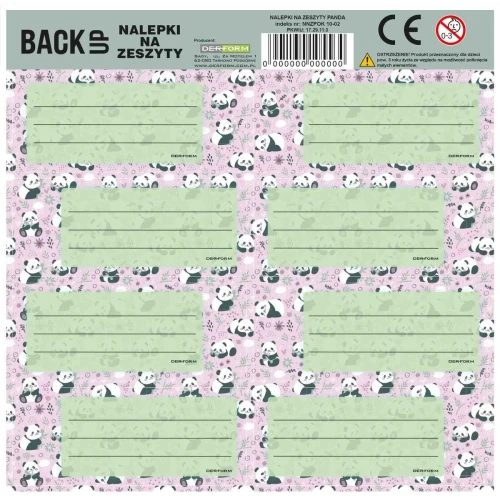 Naklejka na zeszyt Panda Derform (NNZPA11)