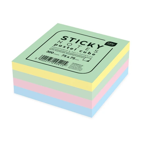 Notes samoprzylepny (karteczki) mix 300k [mm:] 75x75 Interdruk (5902277295415)