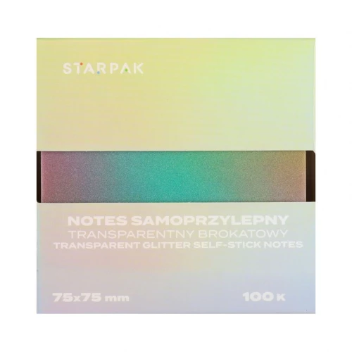Notes samoprzylepny (karteczki) Transparentny ombre zielony mix 100k [mm:] 75x75 Starpak (576521)