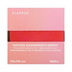 Notes samoprzylepny (karteczki) Transparentny ombre czerwony mix 100k [mm:] 75x75 Starpak (576525)