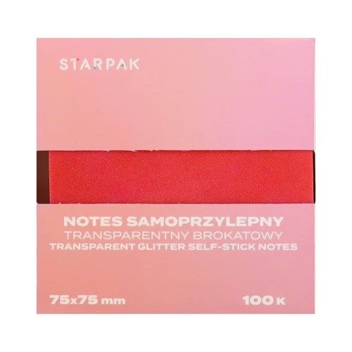 Notes samoprzylepny (karteczki) Transparentny ombre czerwony mix 100k [mm:] 75x75 Starpak (576525)