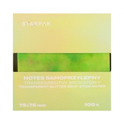 Notes samoprzylepny (karteczki) Transparentny ombre Seledynowy mix 100k [mm:] 75x75 Starpak (576524)
