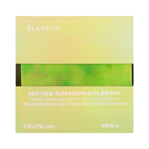 Notes samoprzylepny (karteczki) Transparentny ombre Seledynowy mix 100k [mm:] 75x75 Starpak (576524)