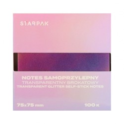 Notes samoprzylepny (karteczki) Transparentny ombre fioletowy mix 100k [mm:] 75x75 Starpak (576522)