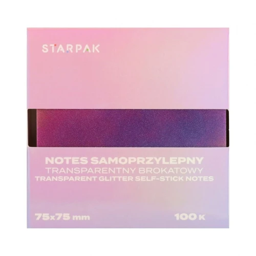 Notes samoprzylepny (karteczki) Transparentny ombre fioletowy mix 100k [mm:] 75x75 Starpak (576522)