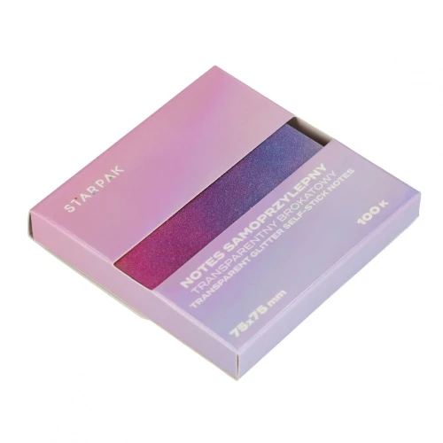 Notes samoprzylepny (karteczki) Transparentny ombre fioletowy mix 100k [mm:] 75x75 Starpak (576522)