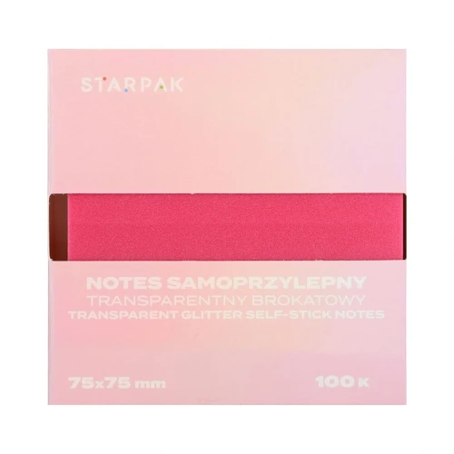 Notes samoprzylepny (karteczki) Transparentny ombre Różowy mix 100k [mm:] 75x75 Starpak (576523)