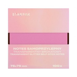 Notes samoprzylepny (karteczki) Transparentny brokat Liliowy mix 100k [mm:] 75x75 Starpak (576528)