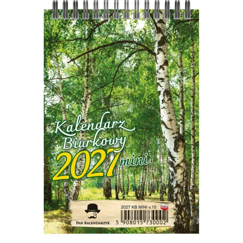 Kalendarz biurkowy tygodniowy pionowy 90mm x 113mm Pan Kalendarzyk (KBA5-MINI)