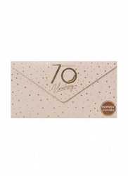 Koperta DL Urodziny 70 Koperta podarunkowa różowa jasna Kukartka (KOP-058) 1 sztuk