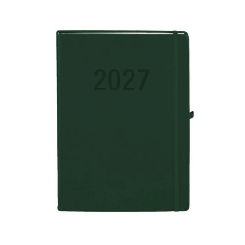 Kalendarz książkowy (terminarz) 2027 MEMOFIX tygodniowy z notesem A4 Antra (zielony)