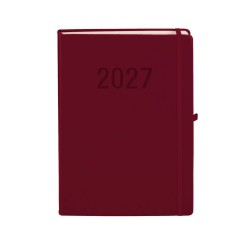 Kalendarz książkowy (terminarz) 2027 MEMOFIX dziennyy A4 Antra (bordowy)