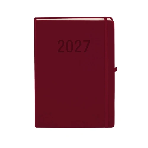 Kalendarz książkowy (terminarz) 2027 MEMOFIX dziennyy A4 Antra (bordowy)