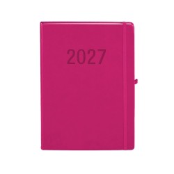 Kalendarz książkowy (terminarz) 2027 MEMOFIX tygodniowy z notesem A4 Antra (fuksja)