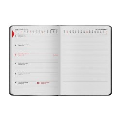 Kalendarz książkowy (terminarz) 2027 MEMOFIX tygodniowy z notesem A4 Antra (fuksja)