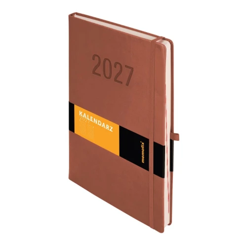 Kalendarz książkowy (terminarz) 2027 MEMOFIX dziennyy A4 Antra (mocha mouse)