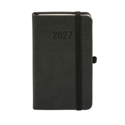 Kalendarz książkowy (terminarz) 2027 MEMOFIX tygodniowy A6 Antra (czarny)