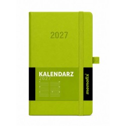Kalendarz książkowy (terminarz) 2027 MEMOFIX tygodniowy A6 Antra (limonkowy)