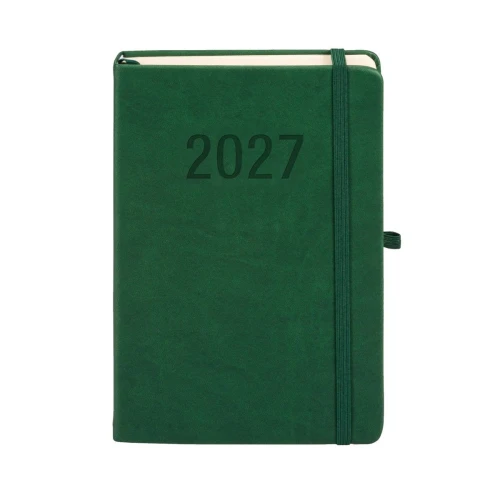 Kalendarz książkowy (terminarz) 2027 MEMOFIX dzienny A5 Antra (zielony)