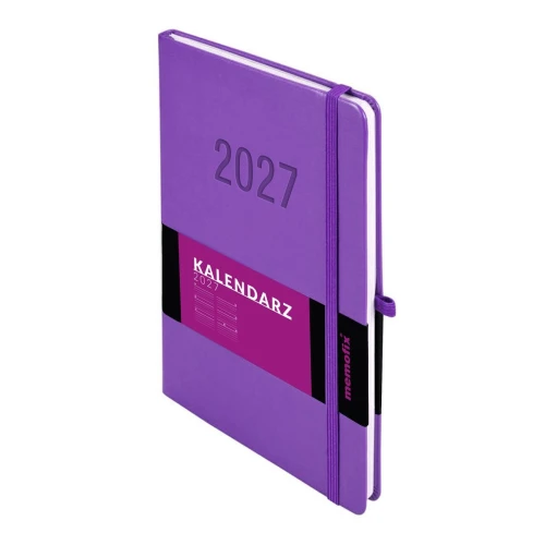 Kalendarz książkowy (terminarz) 2027 MEMOFIX tygodniowy B5 Antra (fioletowy)