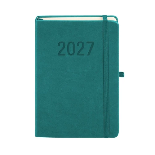 Kalendarz książkowy (terminarz) 2027 MEMOFIX dzienny A5 Antra (turkusowy)