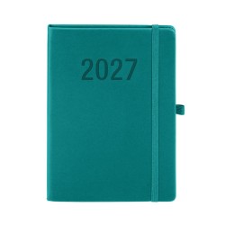 Kalendarz książkowy (terminarz) 2027 MEMOFIX tygodniowy A5 Antra (turkusowy)