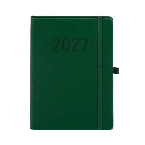 Kalendarz książkowy (terminarz) 2027 MEMOFIX tygodniowy A5 Antra (zielony)