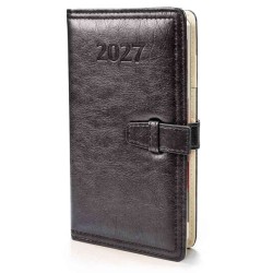 Organizer Czarny z paskiem dzienny oprawa twarda CZARNY [mm:] 107x190 Sezona (364 strony)