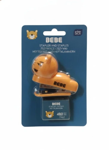 Zszywacz BEBE FRIENDS TYGRYSEK szary 10k Interdruk