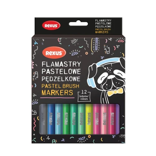 Flamaster pastelowy 12 kol. Rexus (63261)
