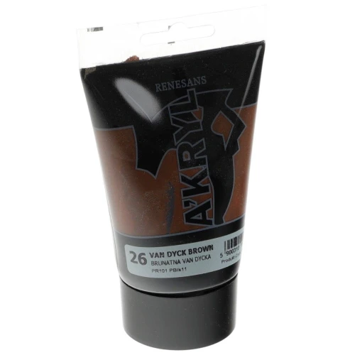 Farba akrylowa Brunatna Van Dycka kolor: brunatny Van Fycka 100ml Renesans (26)