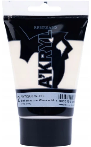 Farba akrylowa biel antyczna kolor: biały antyczny 100ml Renesans (01)
