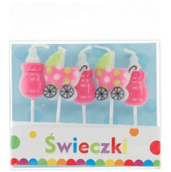 Świeczka ozdobna URODZINOWE Pink Baby Godan (PF-SPPB5)
