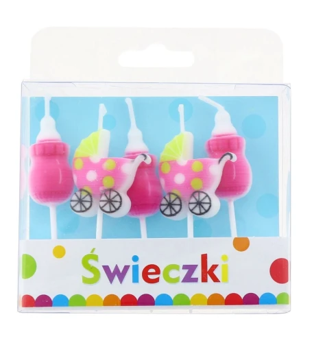 Świeczka ozdobna URODZINOWE Pink Baby Godan (PF-SPPB5)